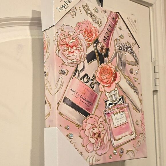 Design District Celebration Fashion Dior 3D Jewel Embellished Canvas Wall Decor - Picture 3 of 6